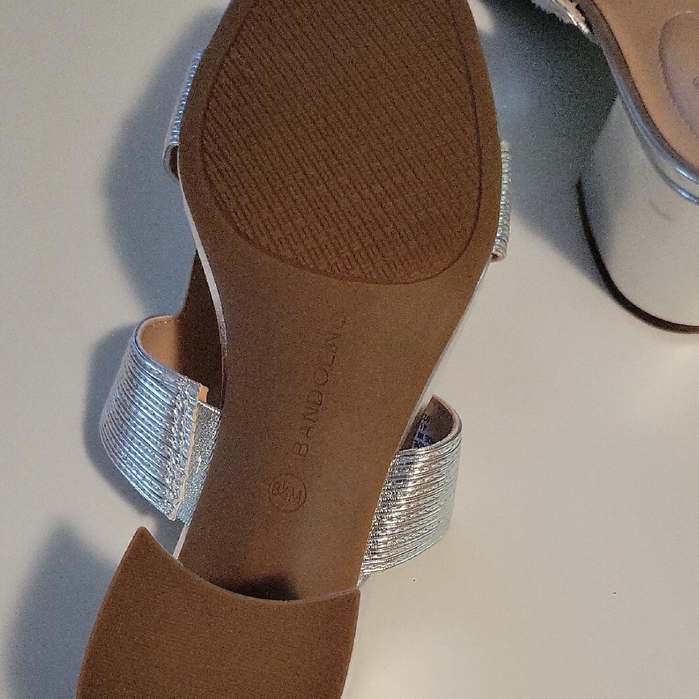Bandolino Silver Rhinestone Mules - Picture 5 of 7